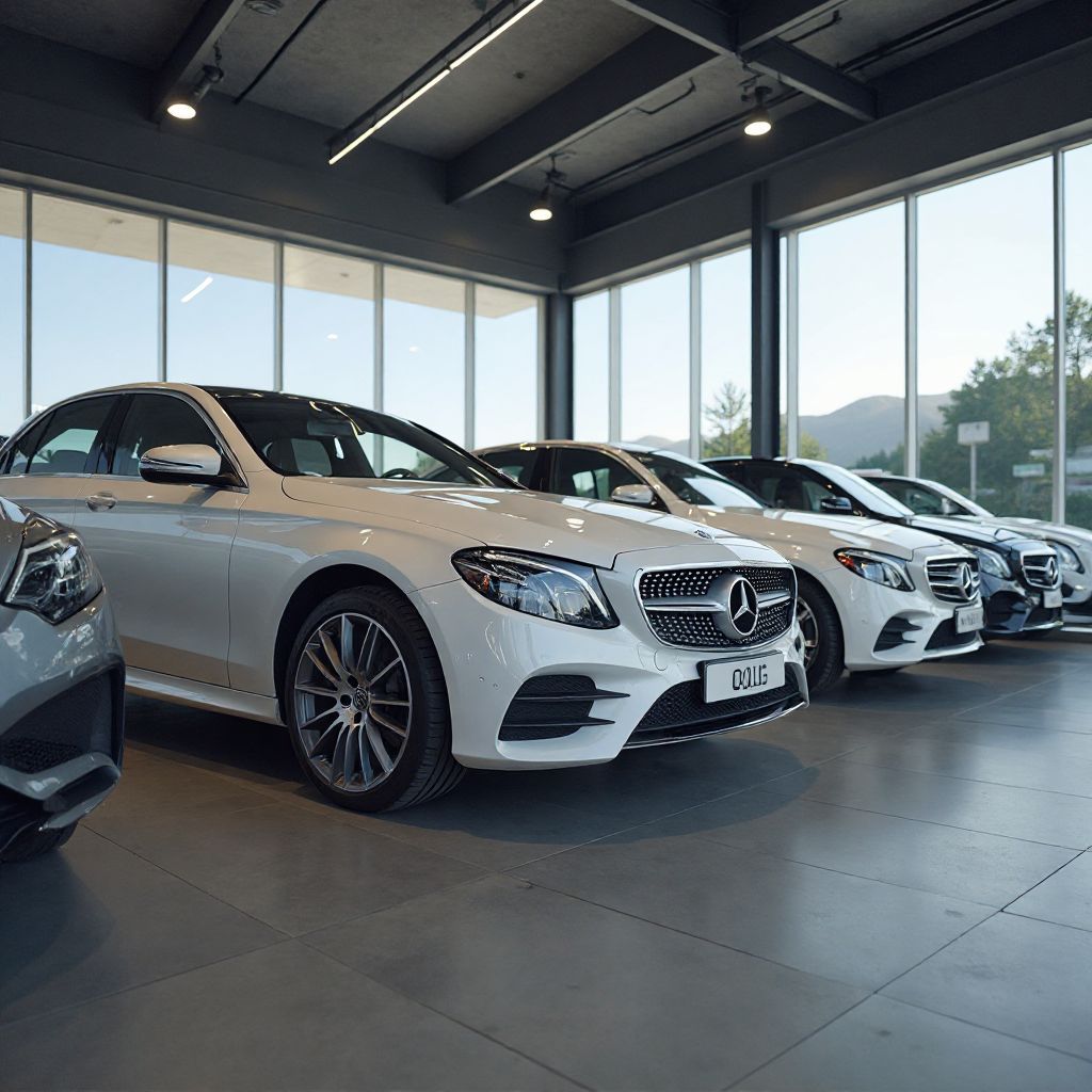 Luxury car section of the rental fleet